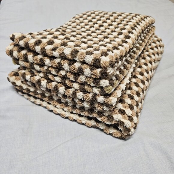 Parachute Absinthe Terry Check Bath Towel (1) and Hand Towels (3)100% Org Cotton - Picture 1 of 11